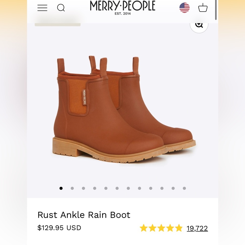 Like new Merry People rust colored rain boots sz 38